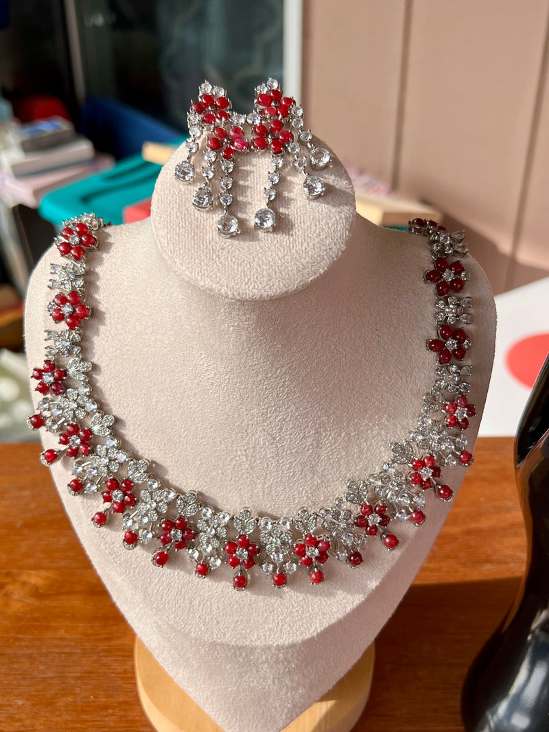 Natural Spinel Earrings and Neclace