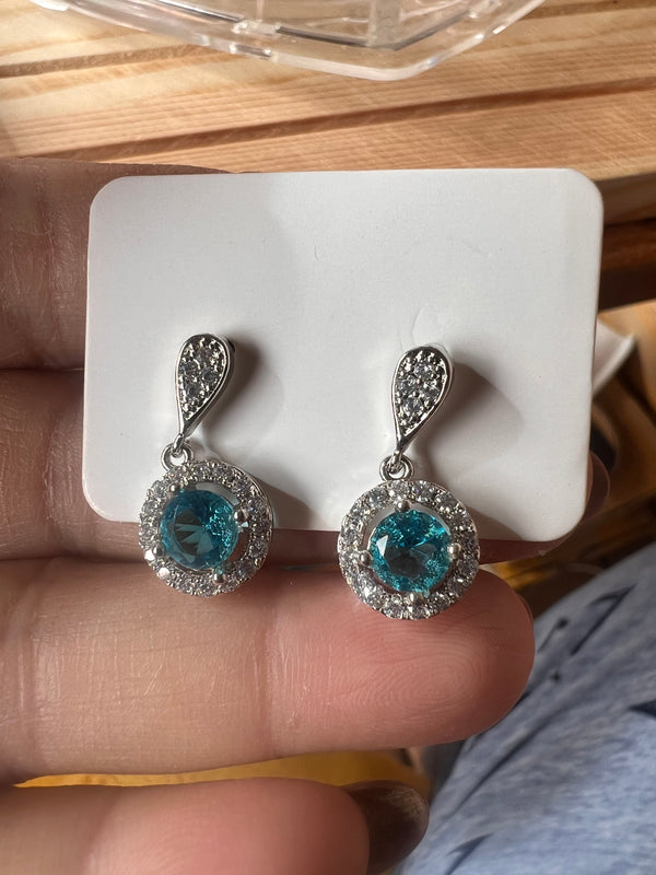 Genuine Blue Topaz Earrings