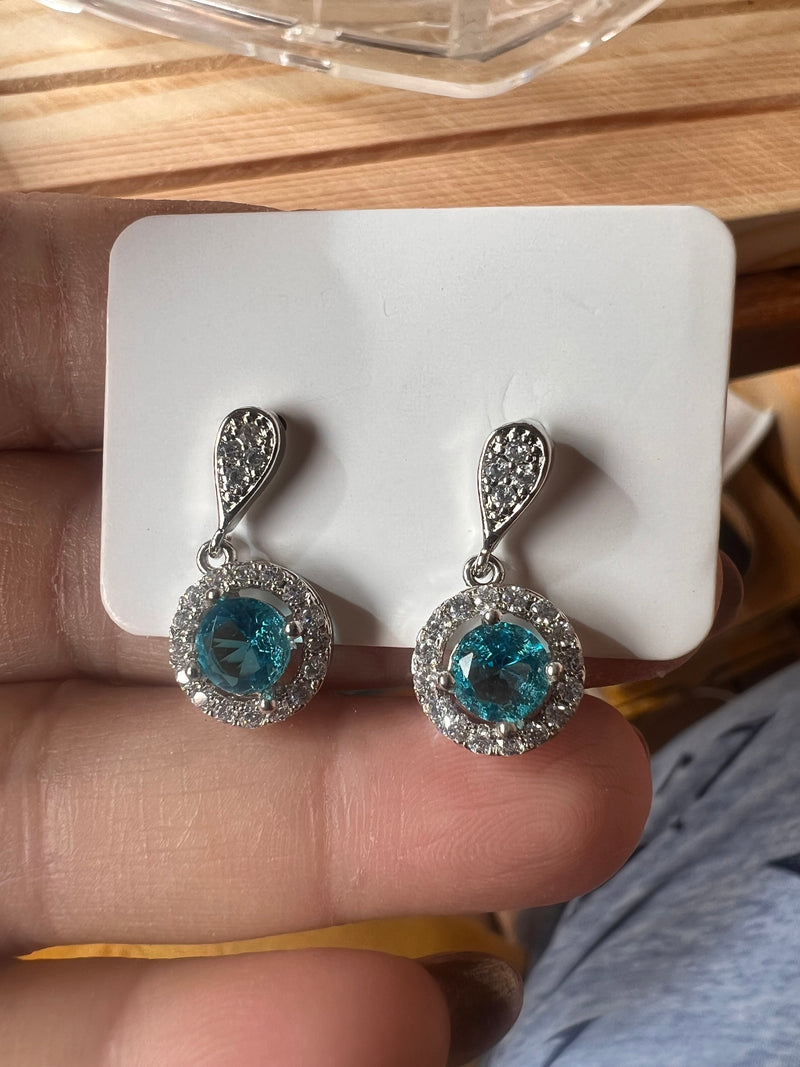 Genuine Blue Topaz Earrings