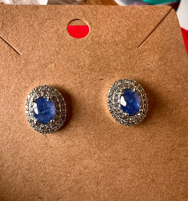 Genuine Sapphire Earrings