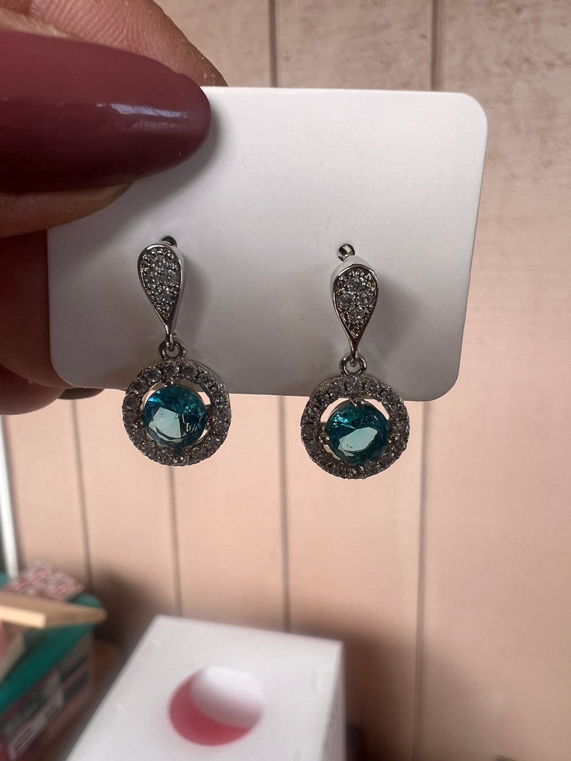 Genuine Blue Topaz Earrings