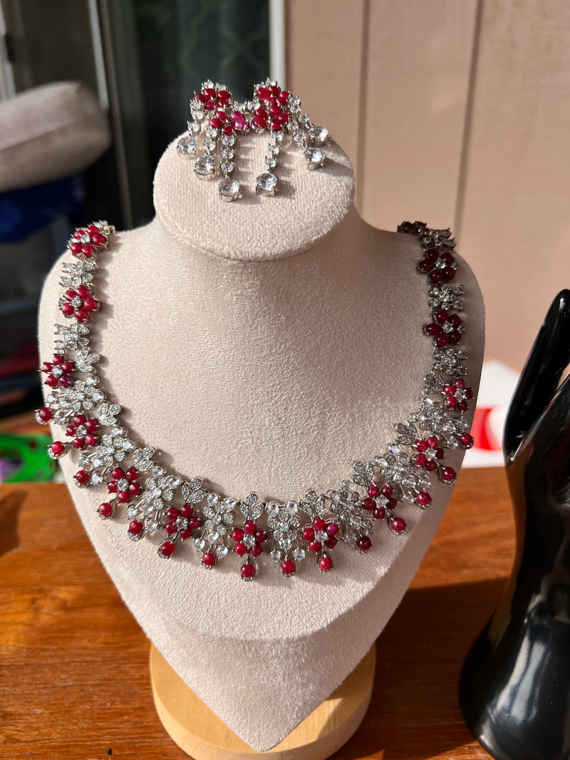 Natural Spinel Earrings and Neclace