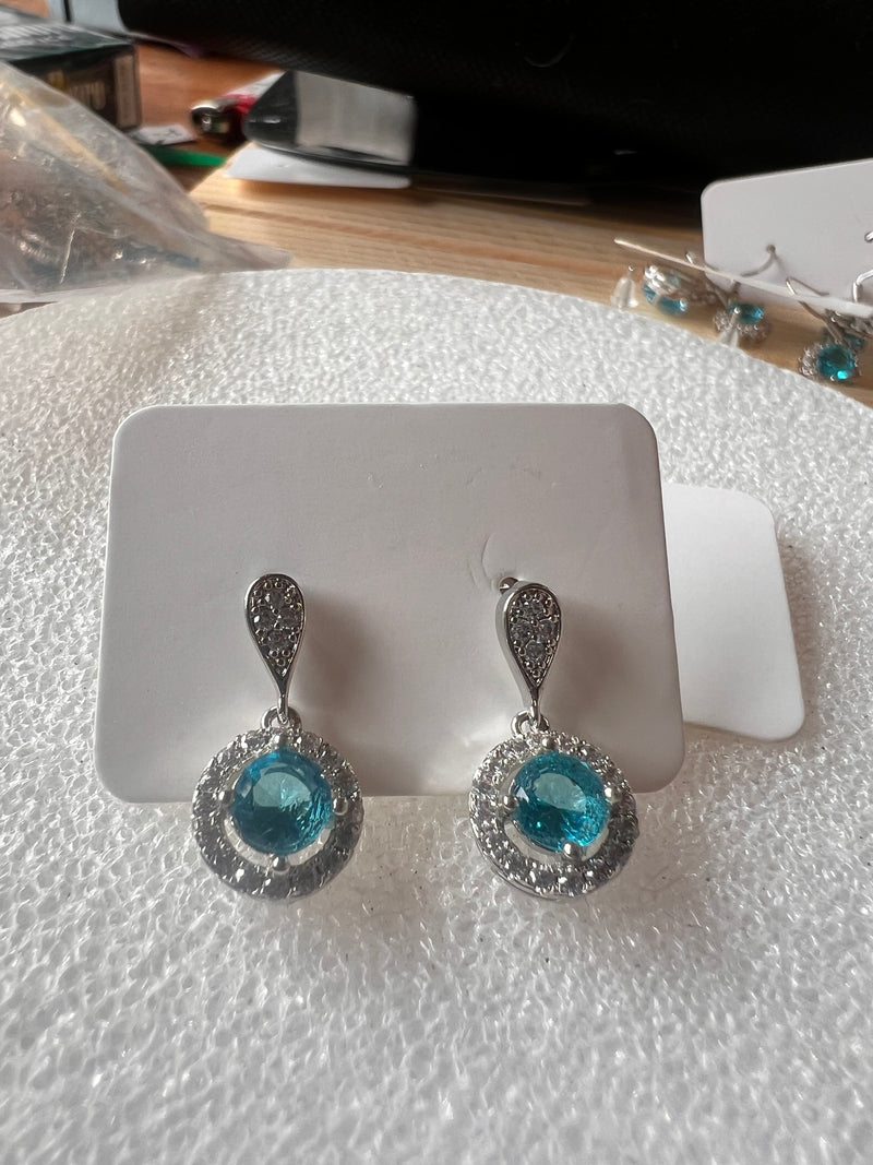 Genuine Blue Topaz Earrings