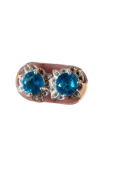 Natural Blue Topaz Stud Earrings
