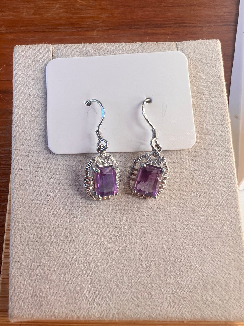 Natural Amethyst Earrings