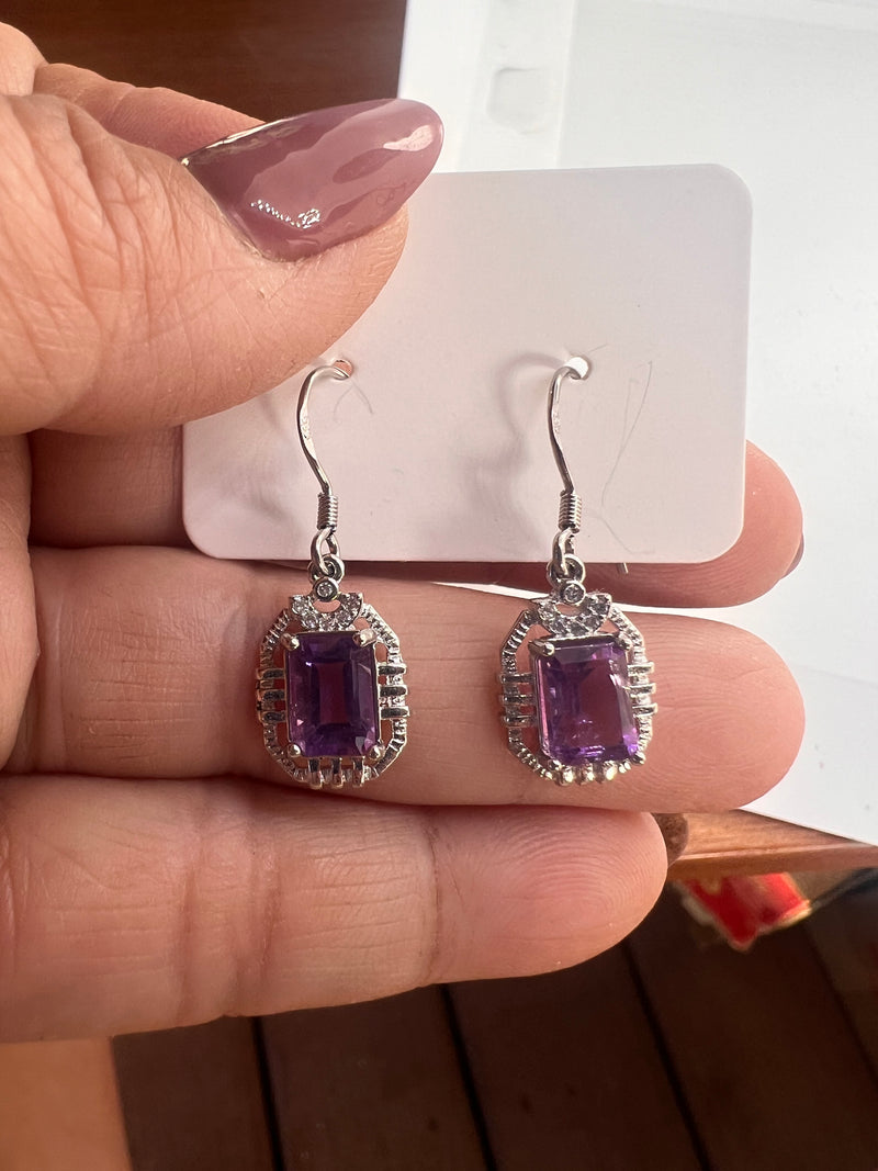 Natural Amethyst Earrings