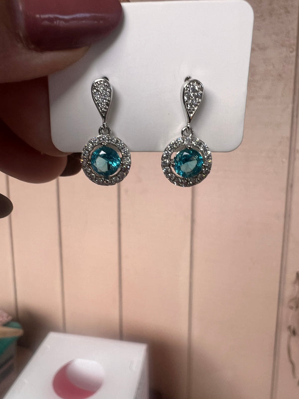 Genuine Blue Topaz Earrings