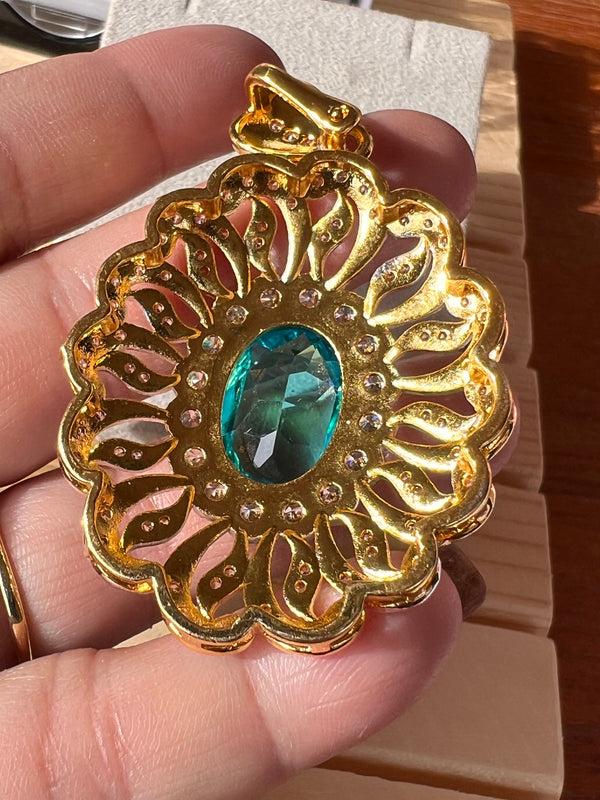 Natural Blue Topaz Pendant