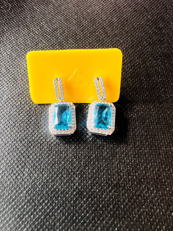 Genuine Blue Topaz dangle Earrings