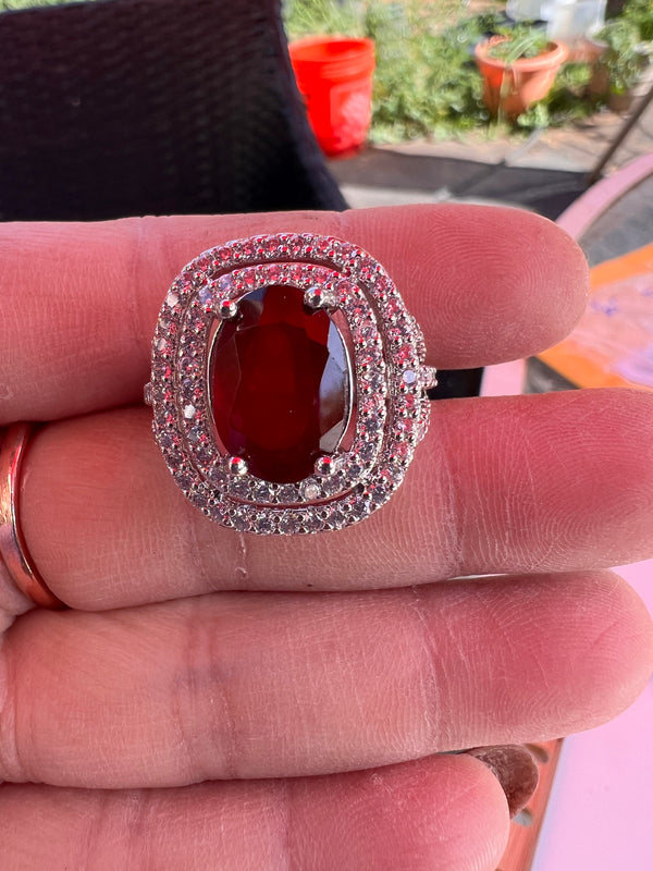 Genuine Garnet Earrings and Ring