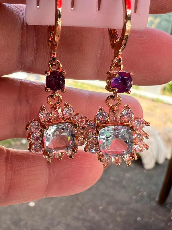 Natural Blue Topaz Earrings