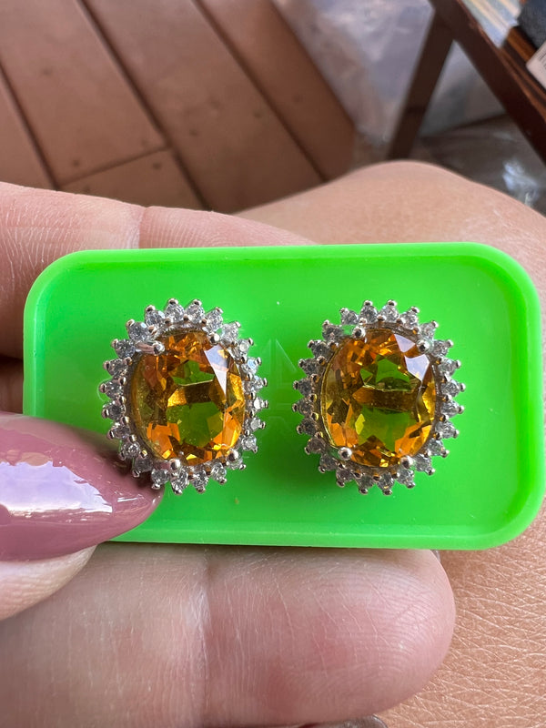 Natural Citrine Stud Earrings
