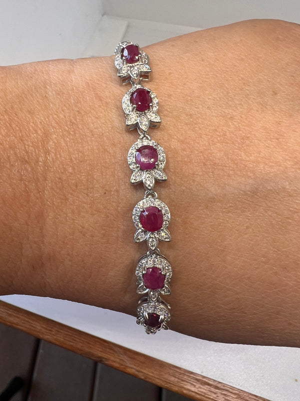 Ruby Unheated bracelet hand chain