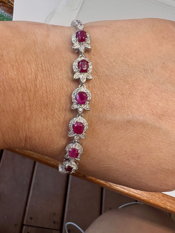 Ruby Unheated bracelet hand chain
