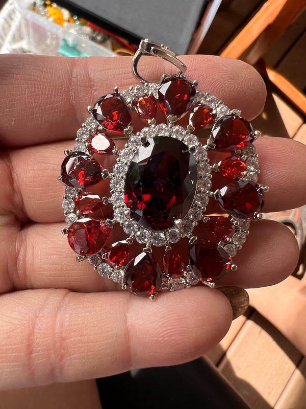 Natural Garnet Pendant