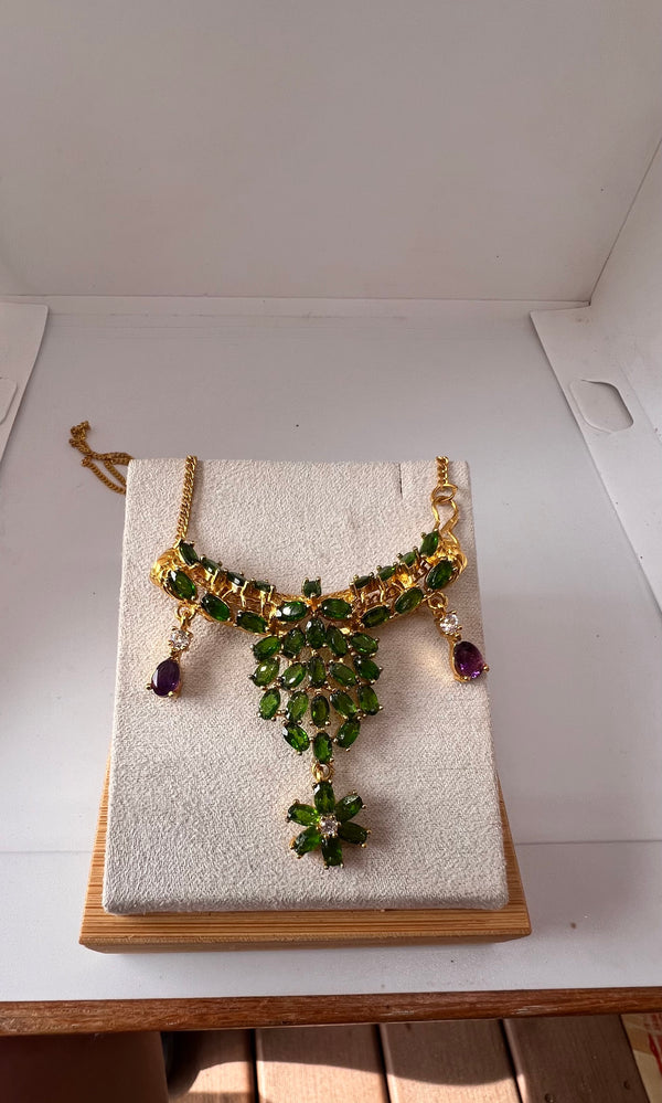 Mogok Emerald Diopside Necklace