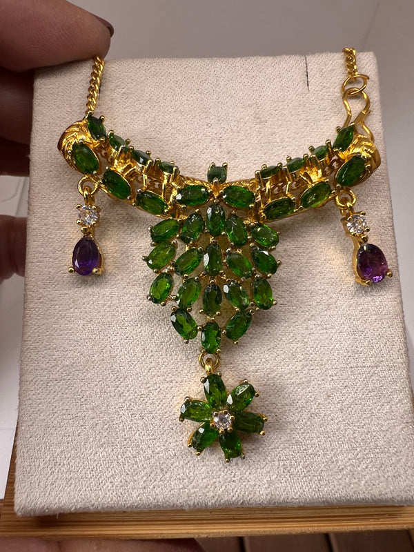 Mogok Emerald Diopside Necklace