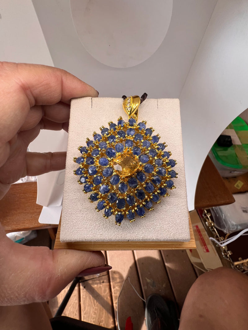 Natural Genuine Mogok Sapphire Pendant