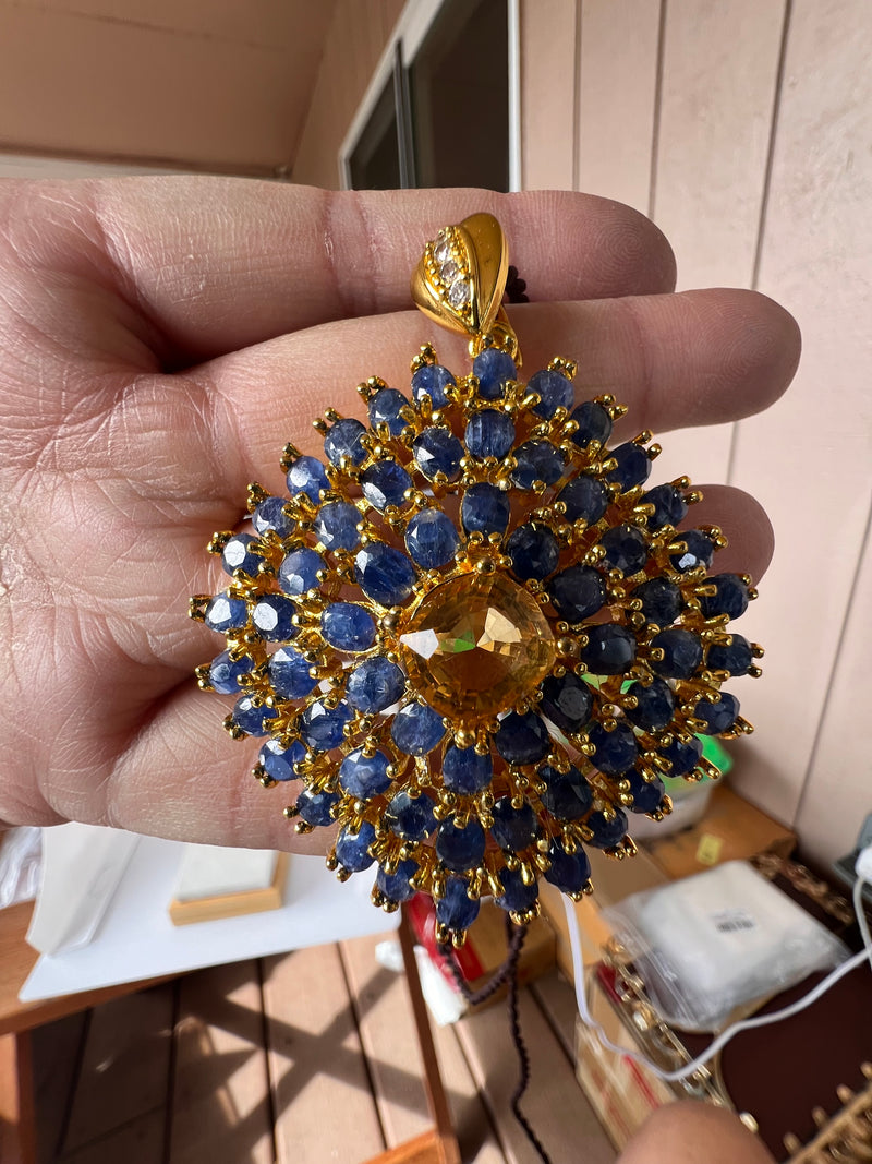 Natural Genuine Mogok Sapphire Pendant
