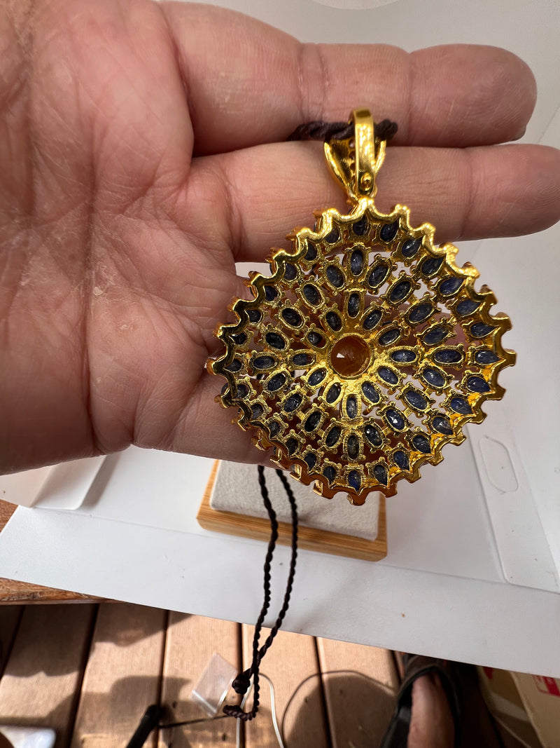 Natural Genuine Mogok Sapphire Pendant