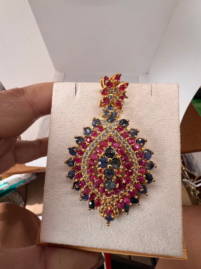 Genuine Ruby and Sapphire Pendanrs