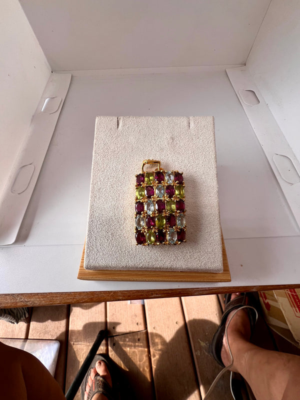 Rhodolite Garnet and Peridot ring