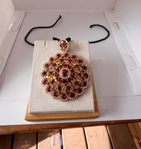 Natural Garnet multi Gemstones Pendant