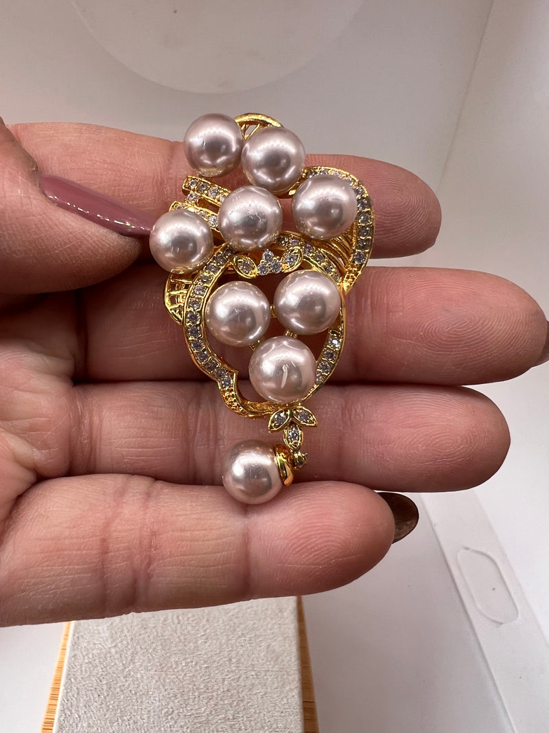 Natural Pearl Broach and Pendant