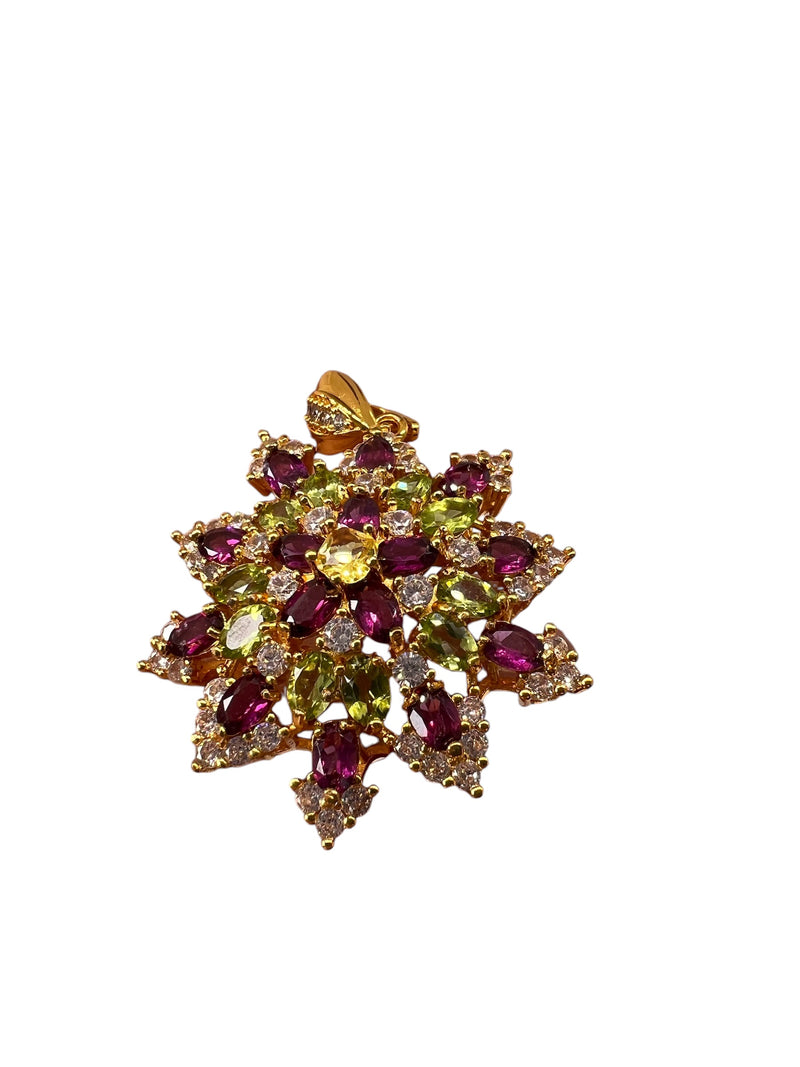 Rhodolite Garnet and Peridot Pendant