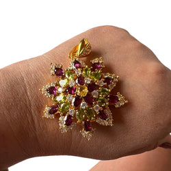 Rhodolite Garnet and Peridot Pendant