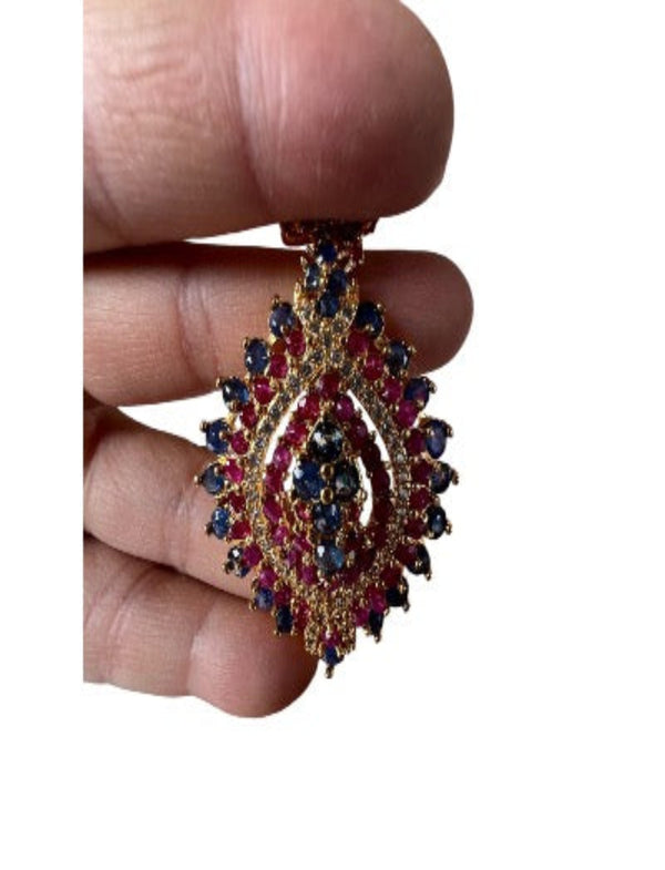 Genuine Ruby and Sapphire Pendanrs