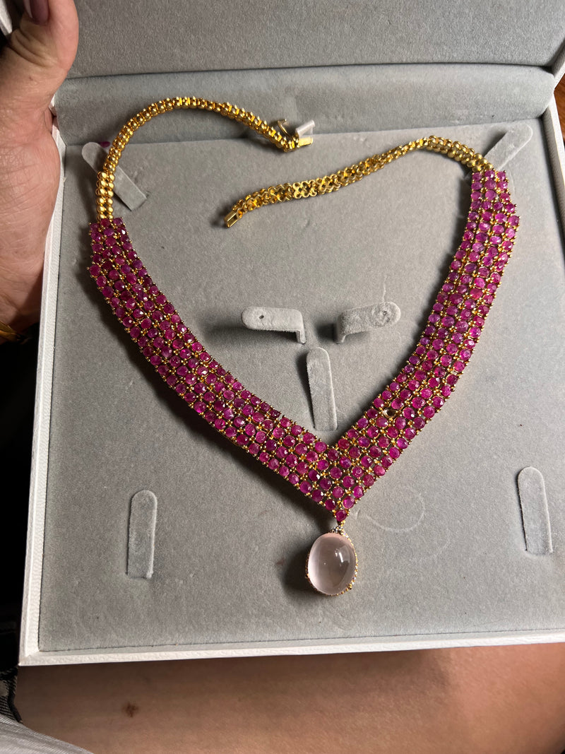 Handmade Genuine Myanmar Ruby Necklace