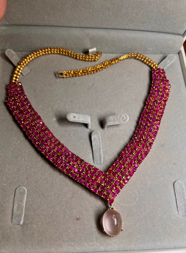 Handmade Genuine Myanmar Ruby Necklace