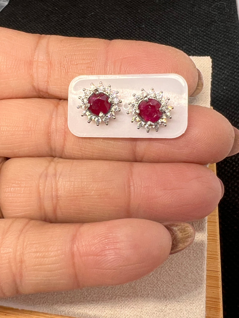 Natural Ruby Stud Earrings