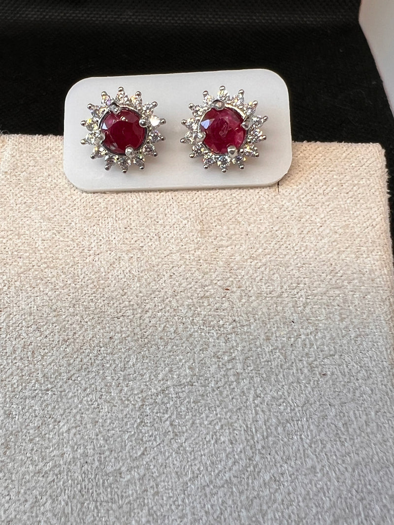 Natural Ruby Stud Earrings