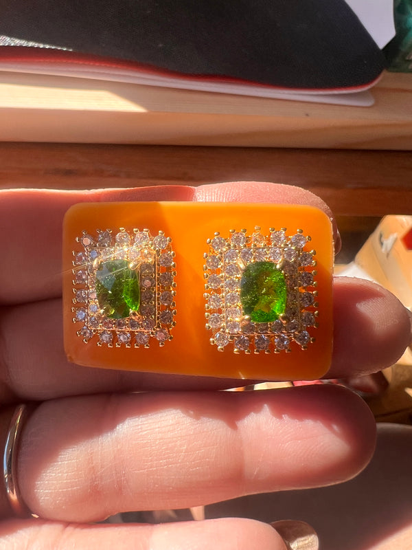 Diopside Emerald Earrings
