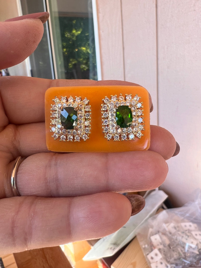 Diopside Emerald Earrings