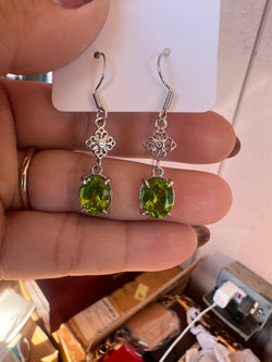 Natural Peridot Dangle Earrrings