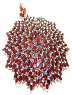 Large genuine Garnet.925 Sterling silver