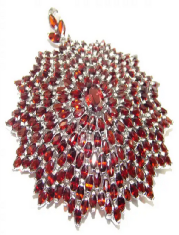 Large genuine Garnet.925 Sterling silver