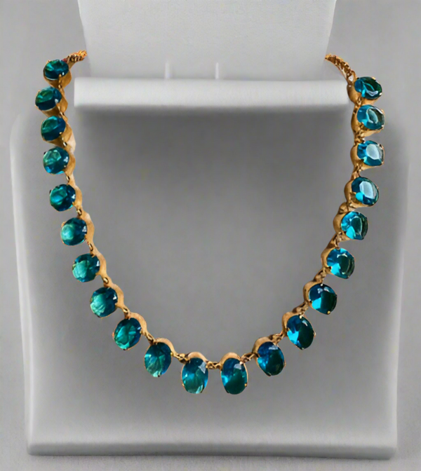 Natural Blue Topaz Heat Treated Necklace