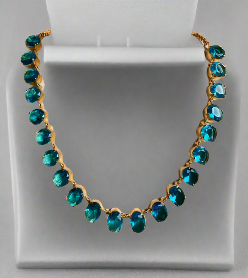 Natural Blue Topaz Heat Treated Necklace