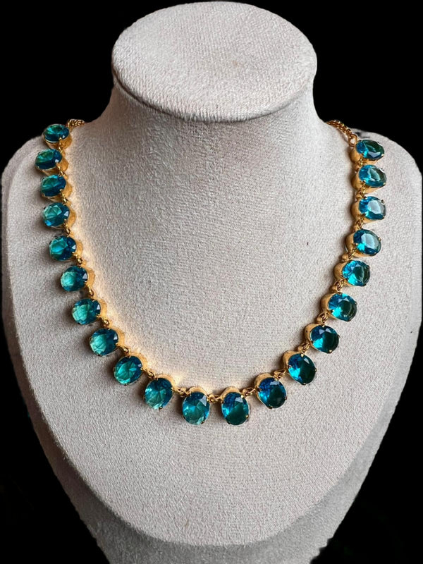 Natural Blue Topaz Heat Treated Necklace